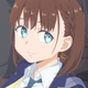 An anime schoolgirl smiles.